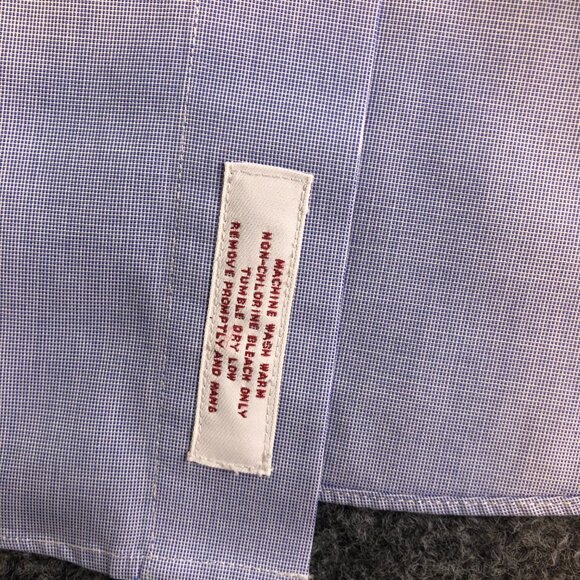 Brooks Brothers Shirt 17 34 Blue Traditional Oxford Button Micro Check - Picture 7 of 11